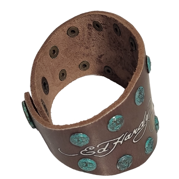 Ed Hard Unisex Genuine Leather Bracelet One Size Fit all. - Picture 5 of 7